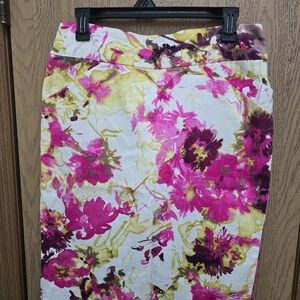Charter Club Floral Pencil Skirt in Pink and Yellow